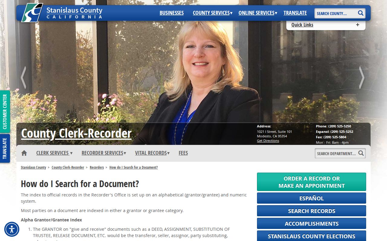Oakdale city directory recorded-document search guidance